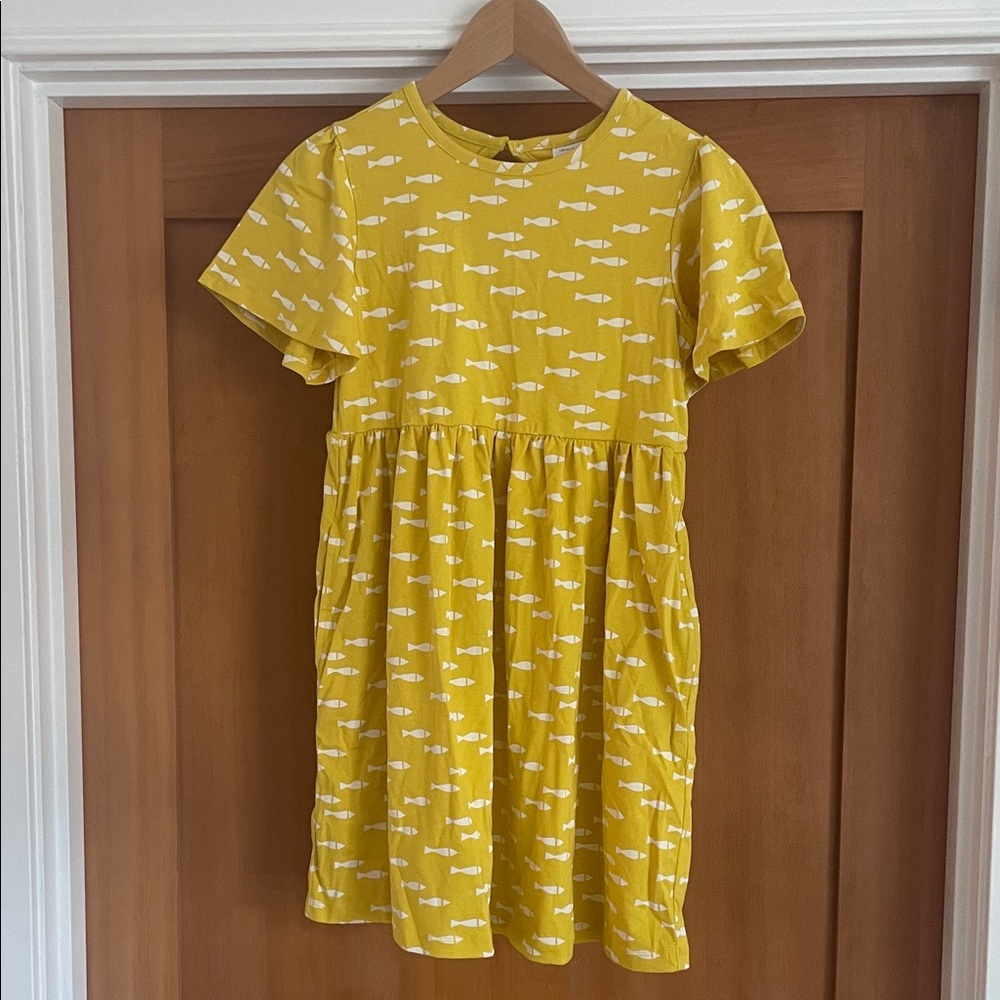 Hanna Andersson Yellow Fish Pattern Dress